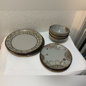 (3) Threshold "Vermillion" Dinner Plate  10 7/8 salad plates 2 & 3 soup bowls